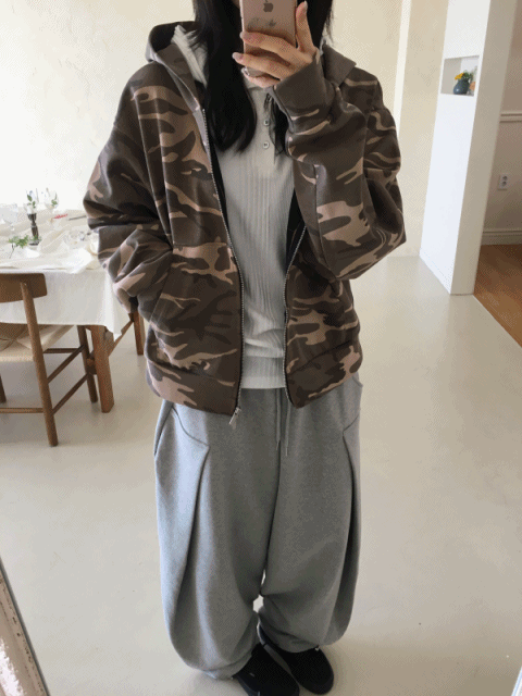 [MD 추천!] 러프 카모 후드 Zip-up (3 color)