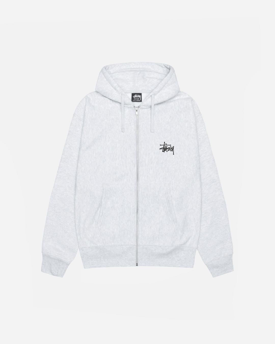 BASIC STÜSSY ZIP HOODIE - Ash Heather / L