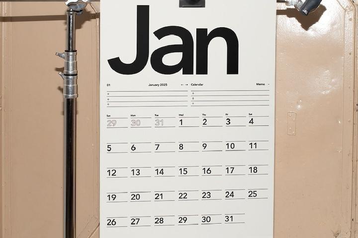 2025년 모던달력 모노톤 심플 미니멀인테리어 낱장달력 Minimalist