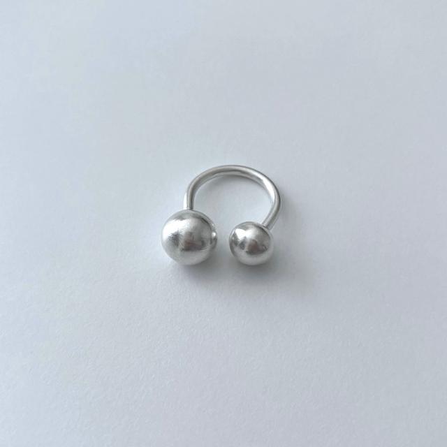 실버925 핸드메이드 더블 볼 오픈 반지