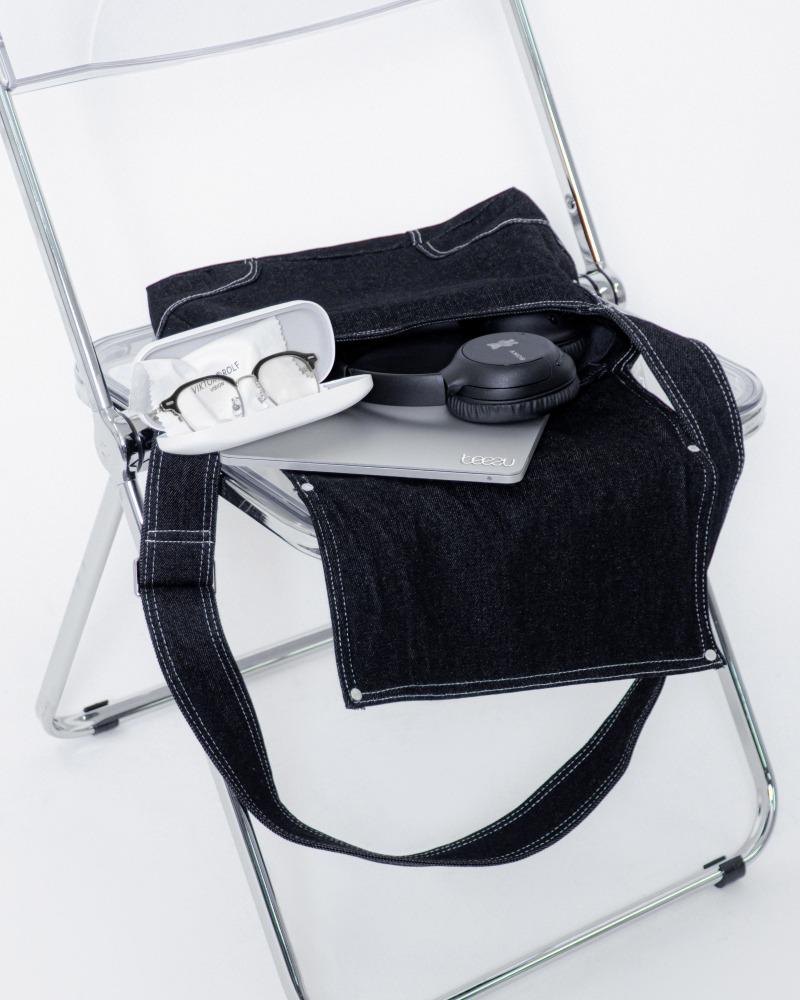 [1000개 판매/2color] 학생 데님 바리바리스타 메신저 백 데일리