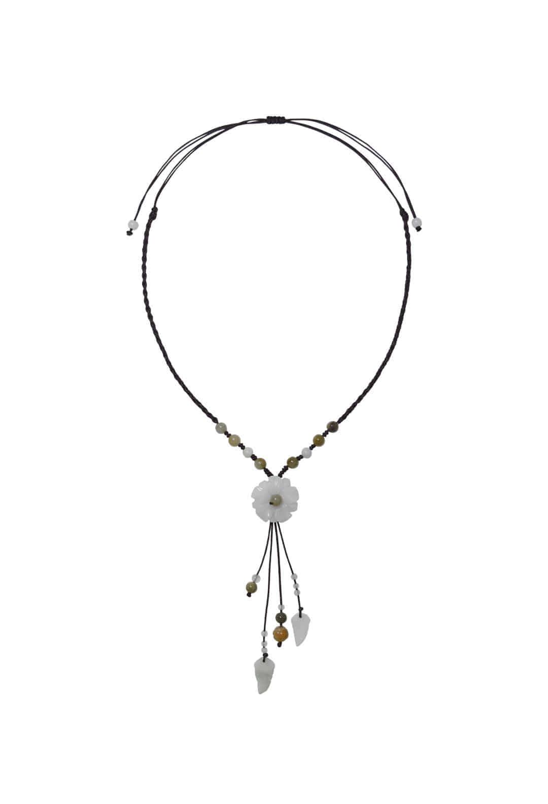 Handmade Jade Flower Necklace