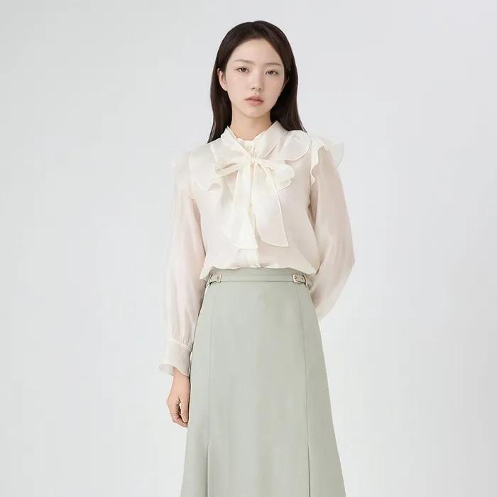 [라인어디션]러플 리본 블라우스 NWBLPD0400