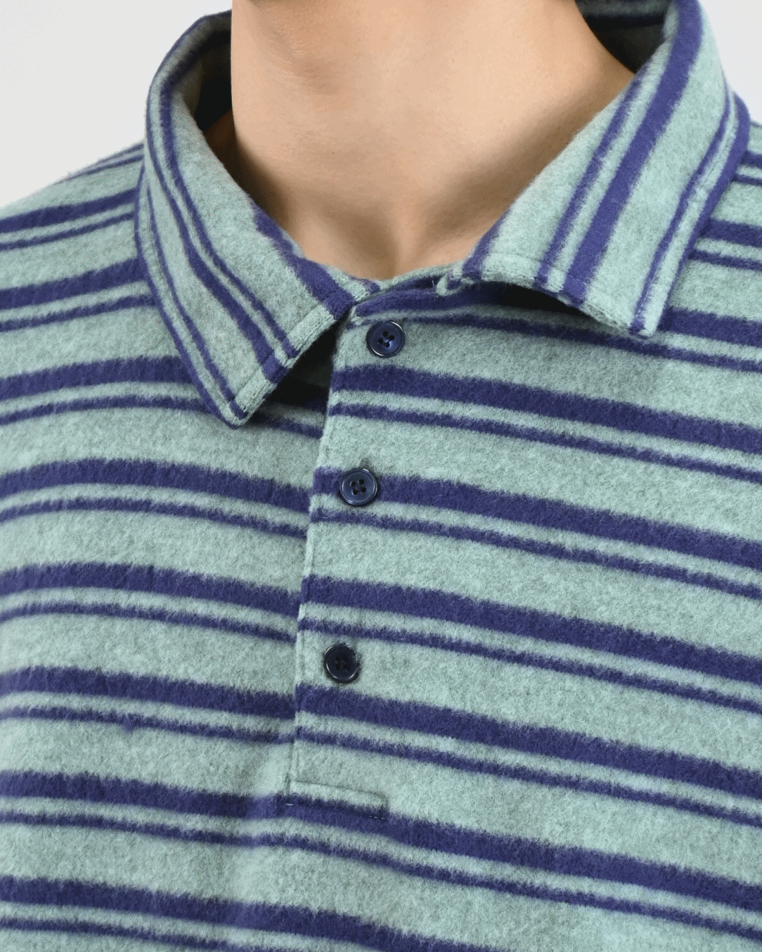 muff striped collar knit