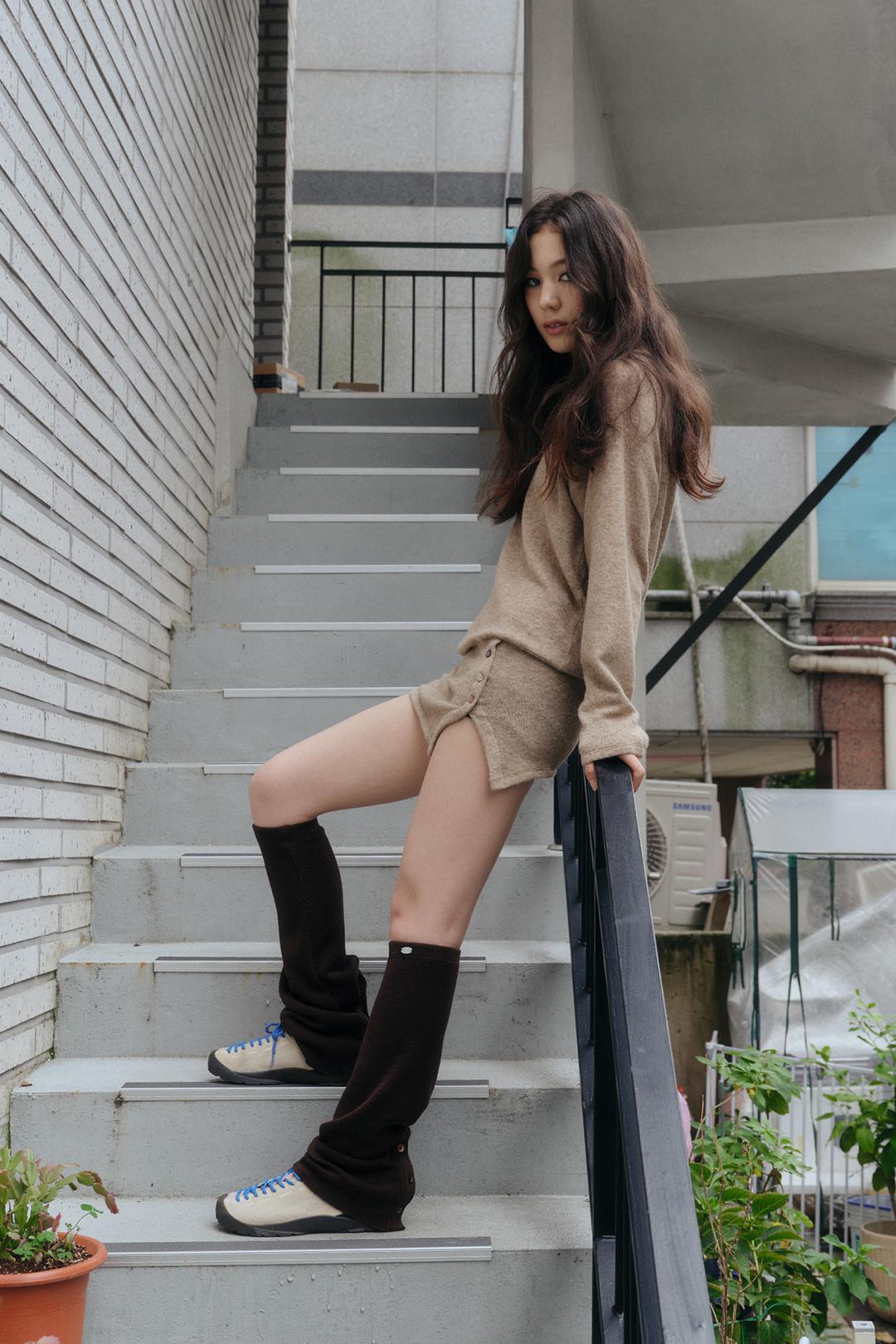 TURTLENECK 2WAY KNIT TOP - OATMEAL