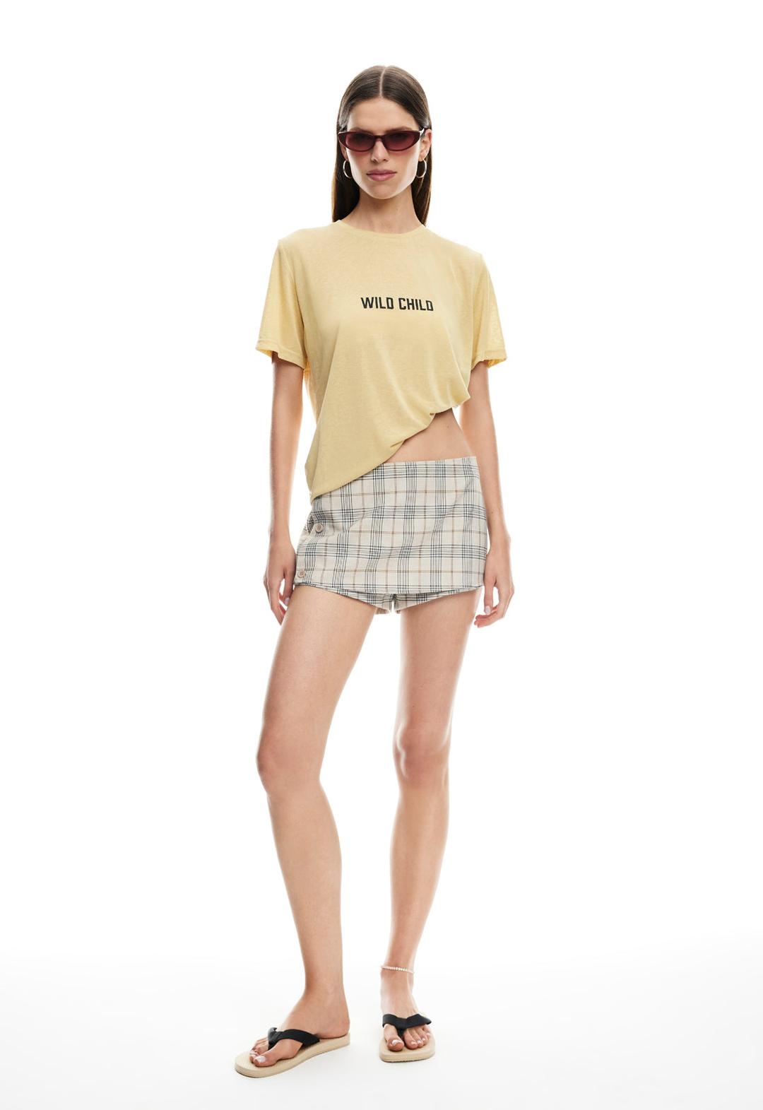 UNCHARTED SKORT - BEIGE PLAID - XXS / BEIGE PLAID