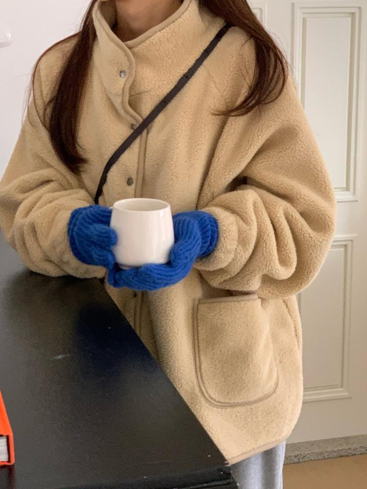 포니드 머지 하이넥 오버핏 루즈핏 부드러운 후리스 점퍼