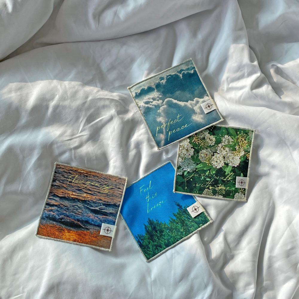 LETTER ON THE TABLE 레터 패브릭 코스터 컵받침