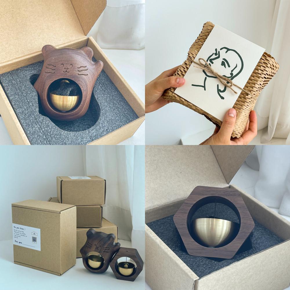 원목 현관 문종 풍경 자석 미니 도어벨 작은 풍수현관종 후우링 장식 집들이 개업 선물