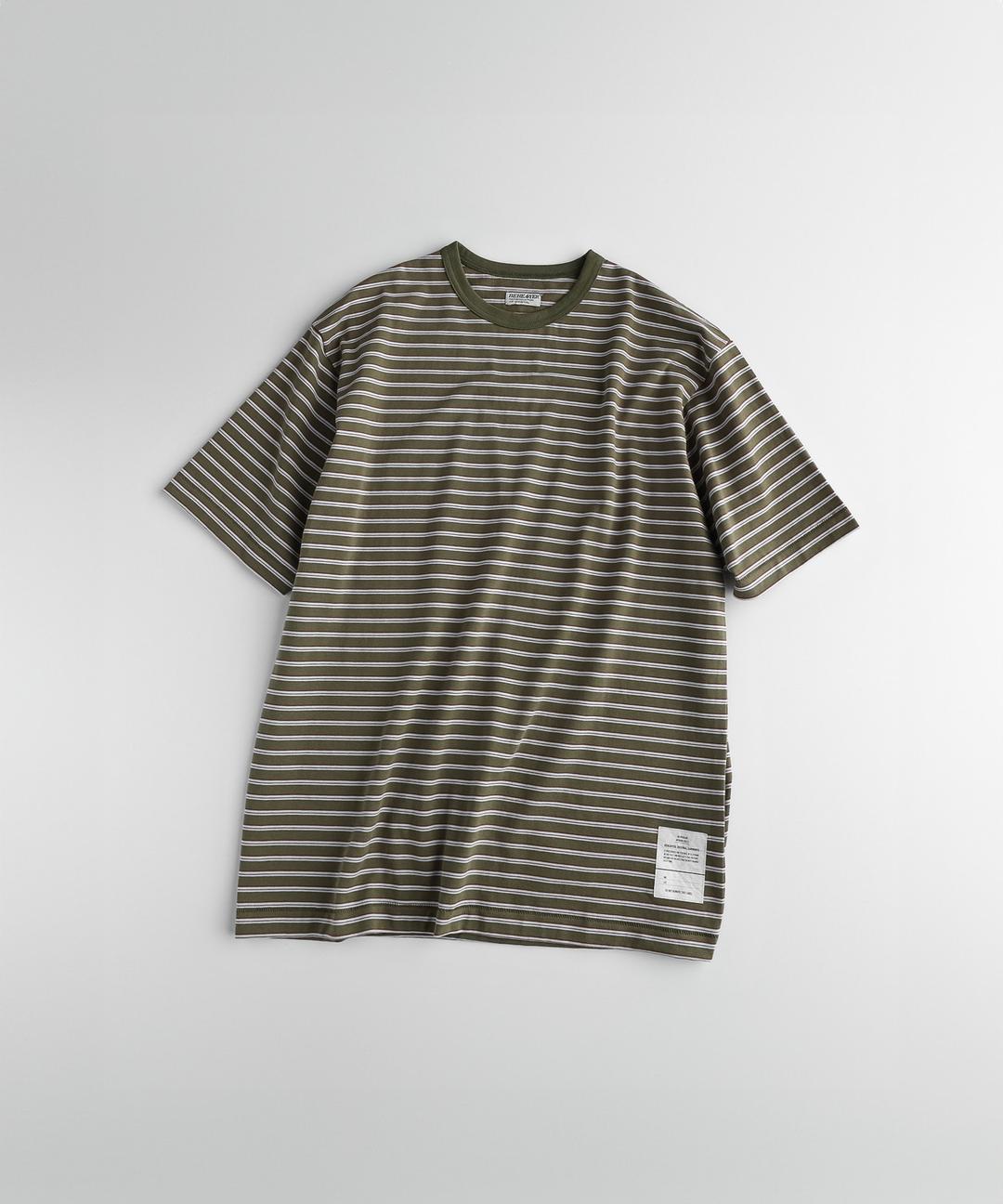 (05.28 예약발송)CREWNECK STRIPE T-SHIRTS "olive/blue\"