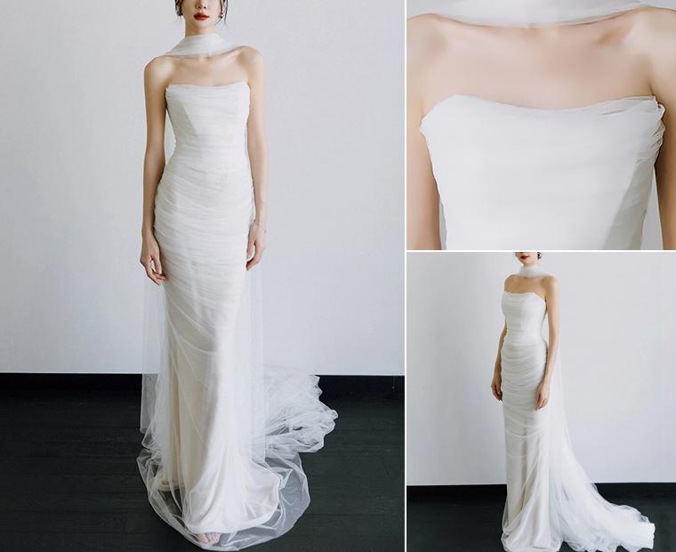 SWD460파티 연주회 셀프 웨딩 리셉션 2부드레스 결혼식 피로연 이브닝 파티 드레스 촬영드레스