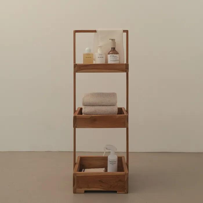 Teak Wooden Tray 3tier Square 티크 우든 트레이 3단 스퀘어