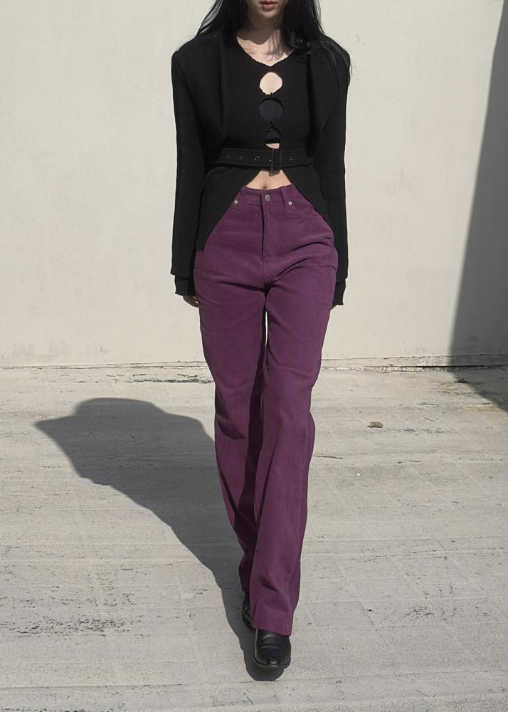 코듀로이 스트레이트 컬러 팬츠