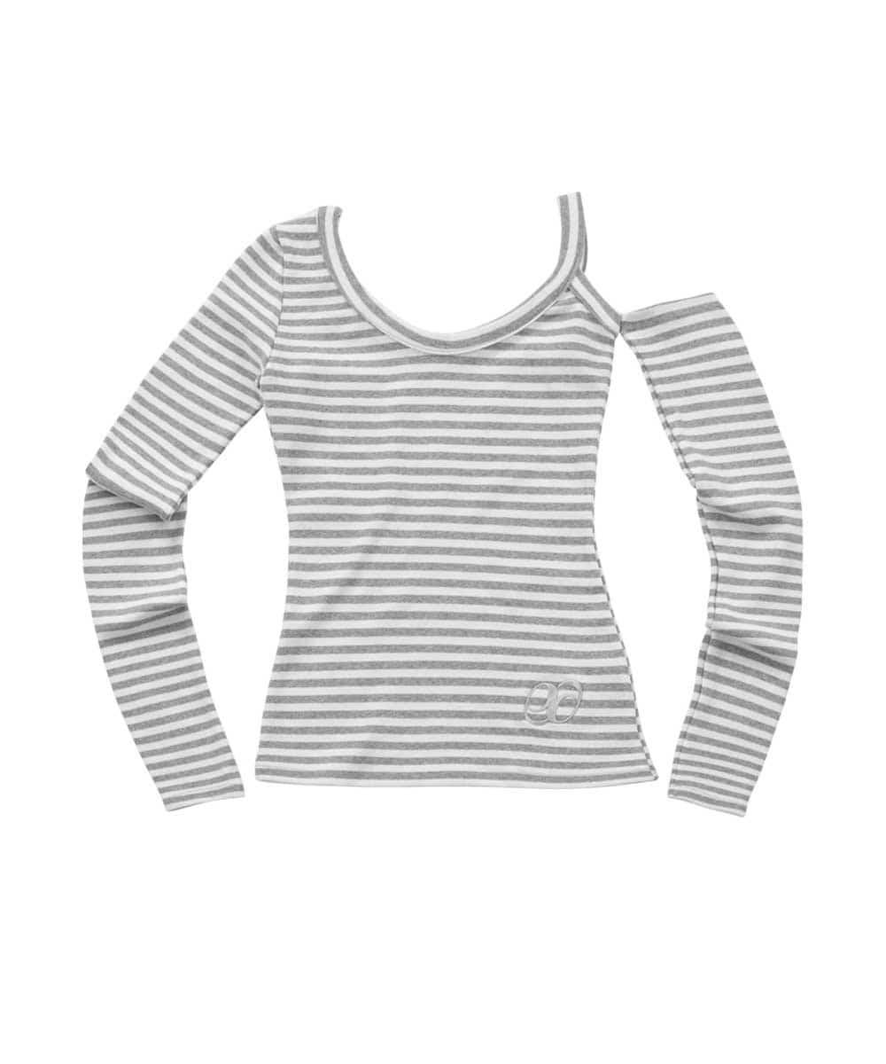 GRAY CUT-OUT TEE