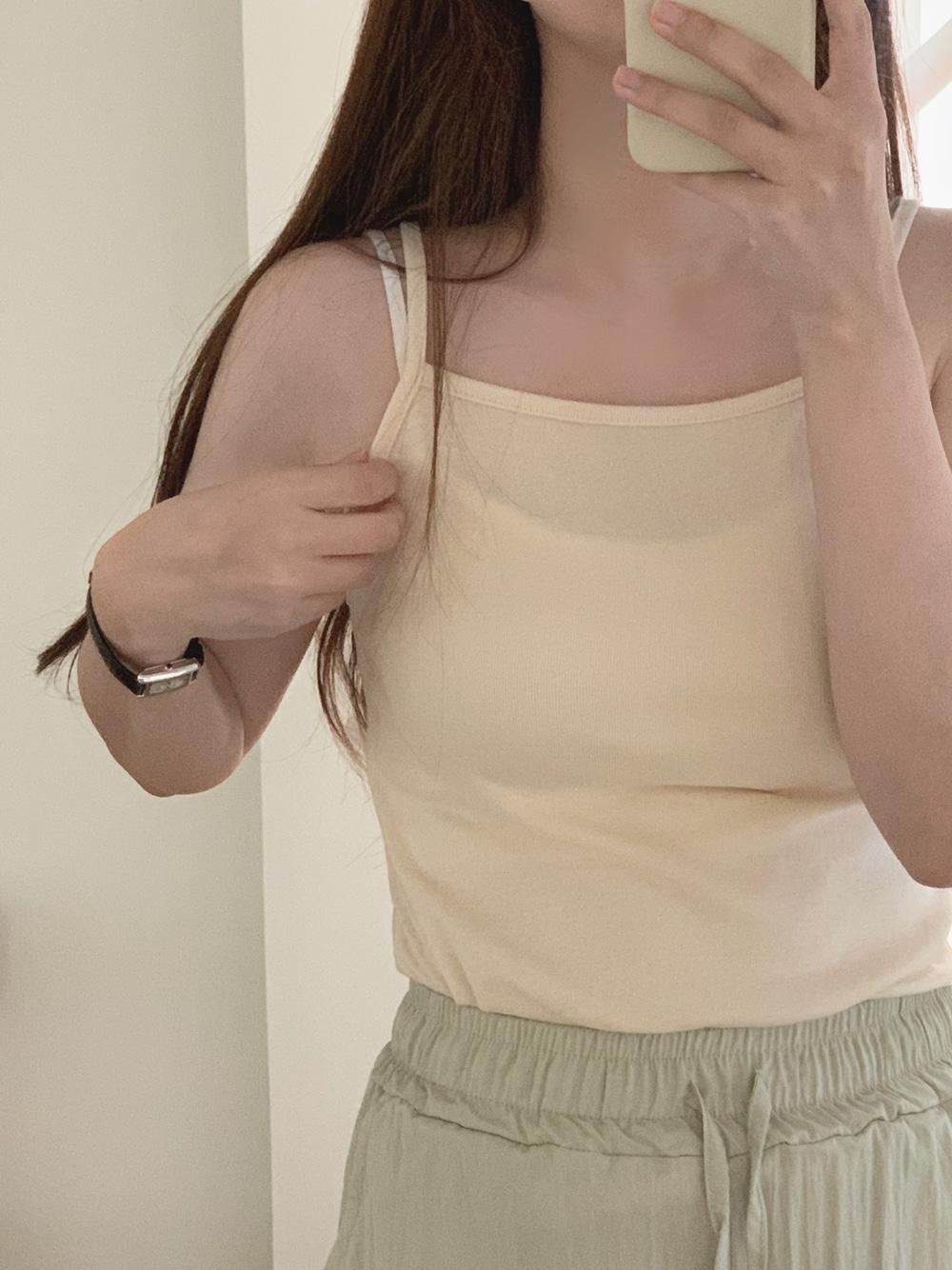 빠른발송✅(2000장돌파👑) 스퀘어 베이직 sleeveless 끈 나시