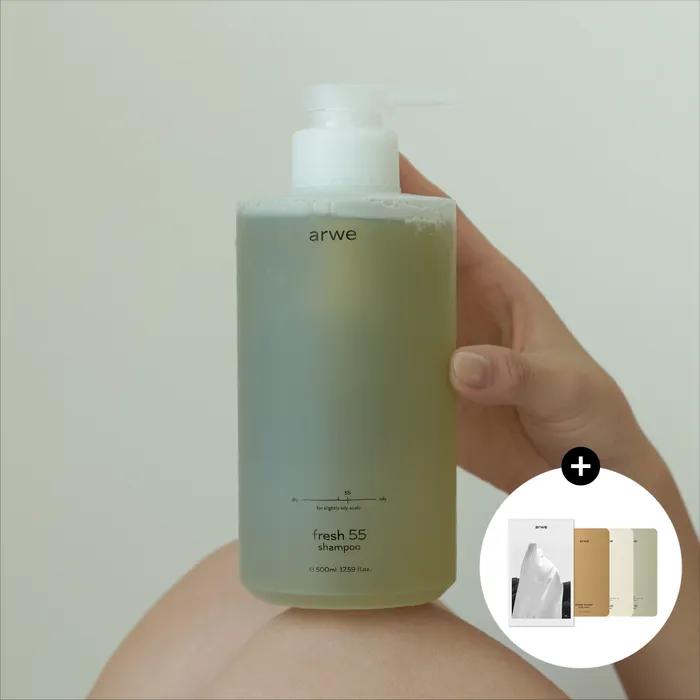 프레시 55 약지성 샴푸 500ml