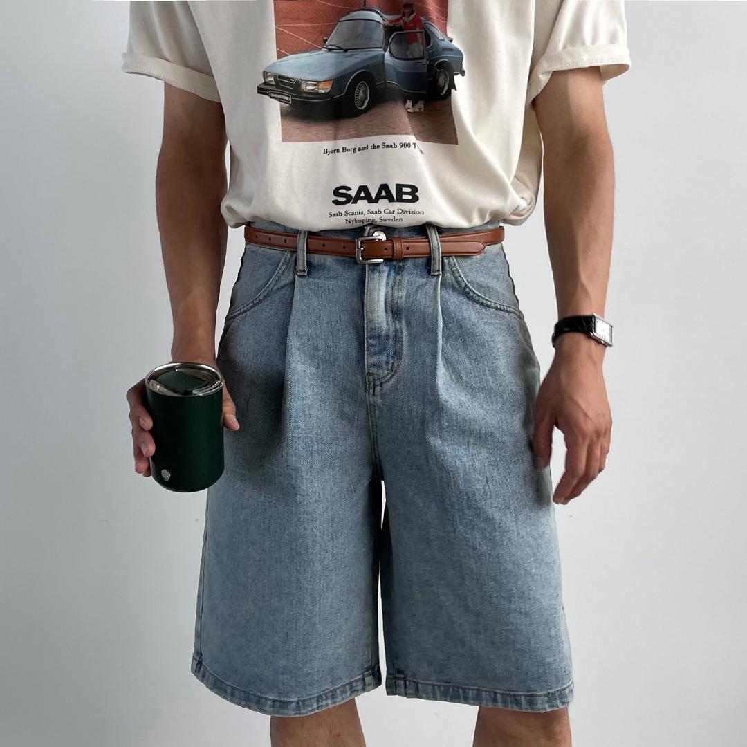 마일 핀턱 버뮤다 중청 반바지 1color