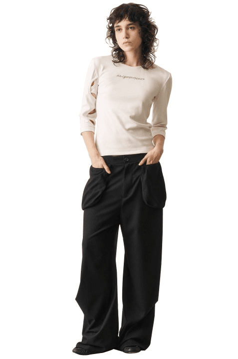 3-Quarter Cutout Tee, Smog