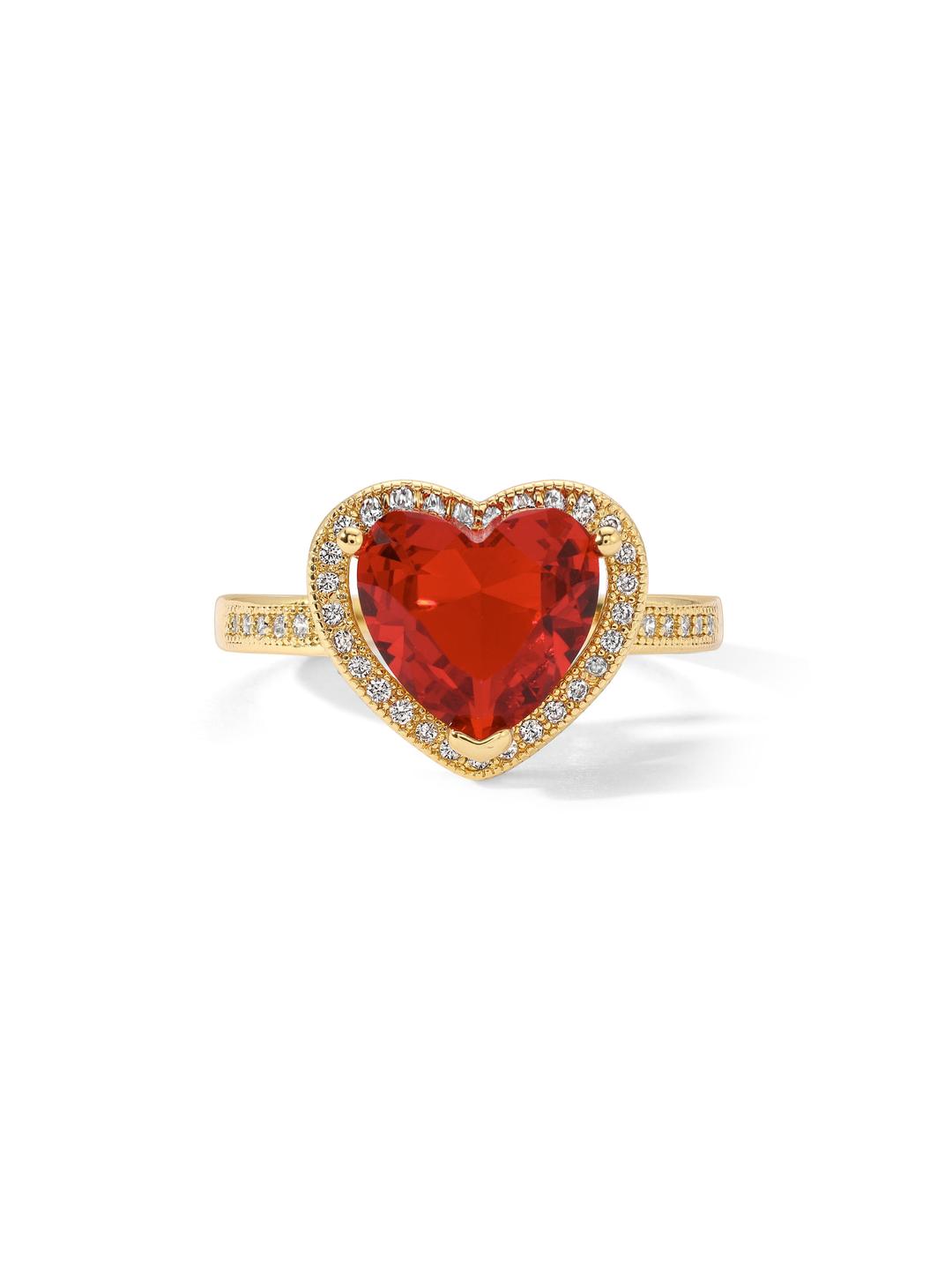 The Cherry Heart Ring - Ruby / Cocktail / 4