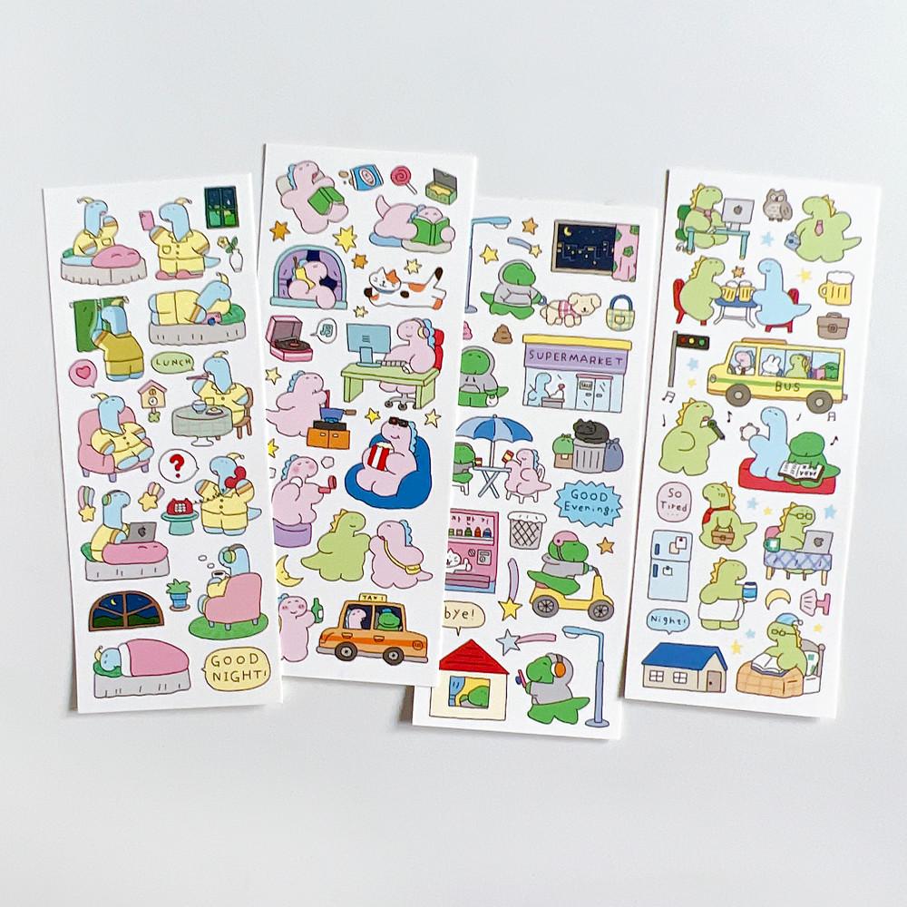 [룸룸] 공룡 저녁형 스티커 4종