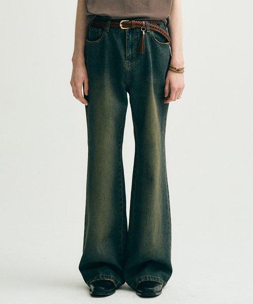 디스트로이드 플레어 데님 팬츠 (빈티지블루)