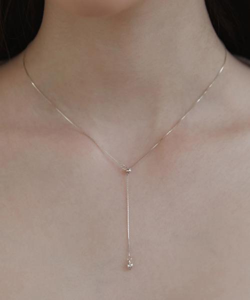 (실버925) 하트 테일 Y 라인 목걸이 NZ2425