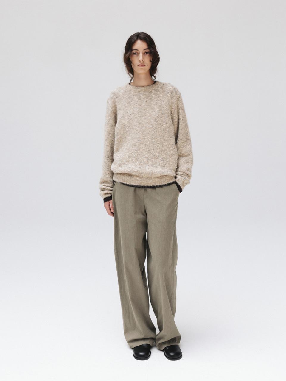 stripe banding pants (khaki)