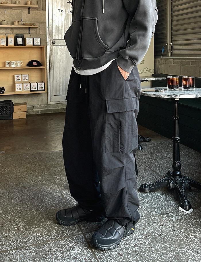 [후리스안감] 한파 카고 립스탑 와이드팬츠 (3color)