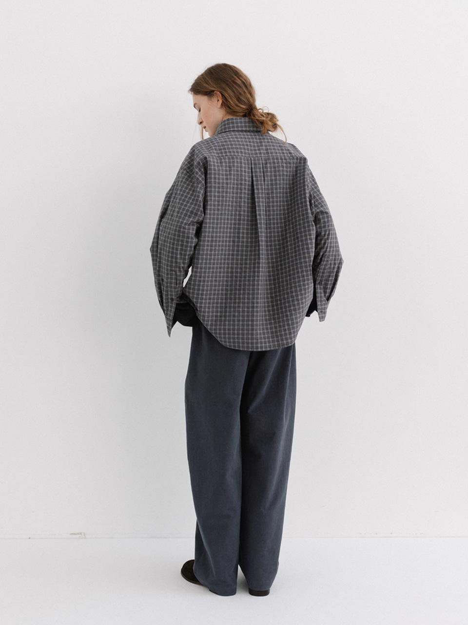 [1st] check shirt (slate blue)