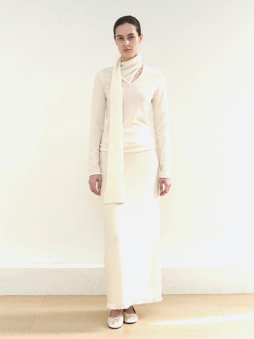 소피 머플러 니트 탑 아이보리