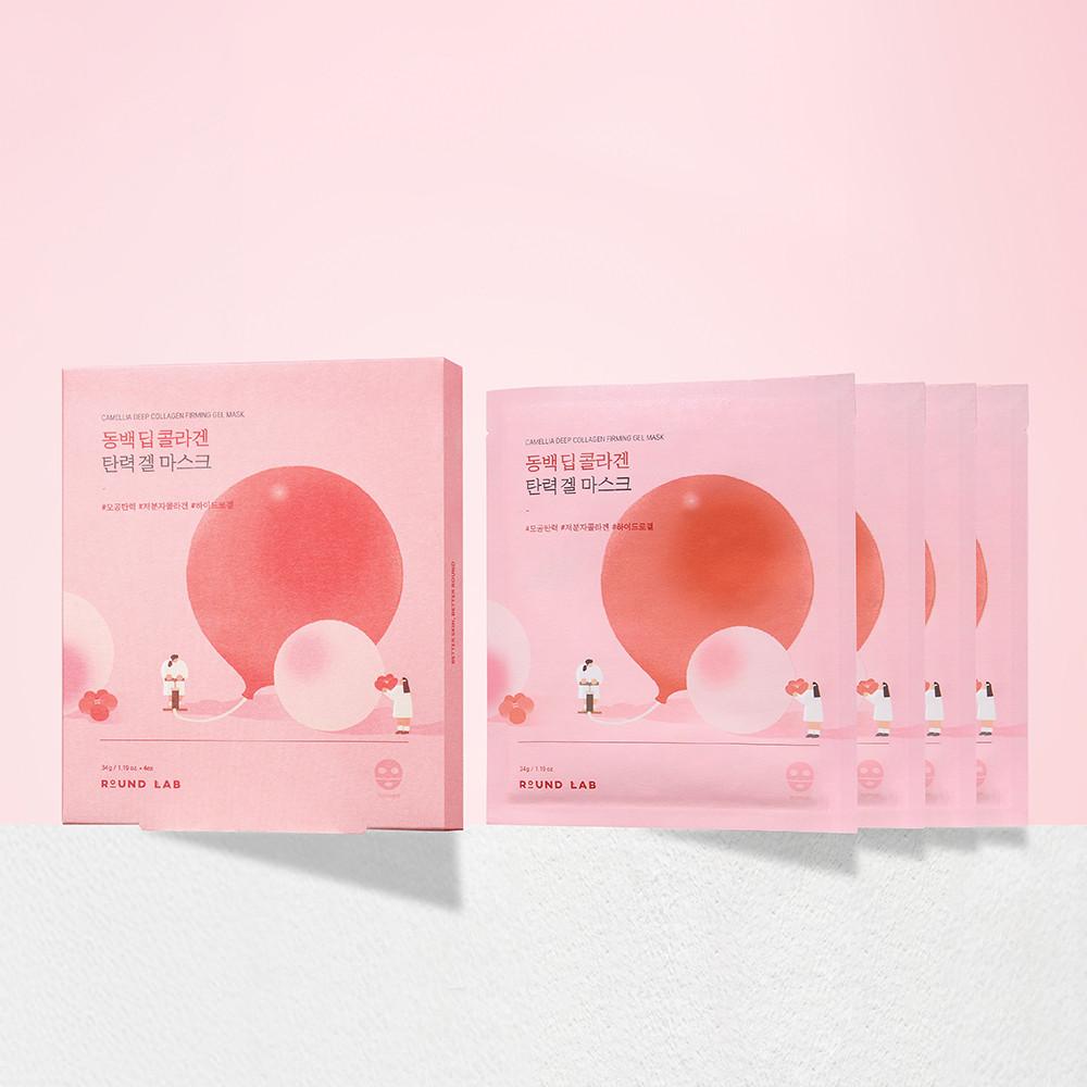 라운드랩 동백 딥 콜라겐 탄력 겔 마스크 4매