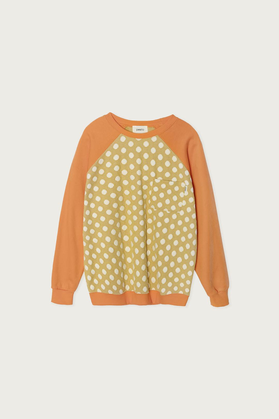 DOT RAGLAN SWEATSHIRT ORANGE