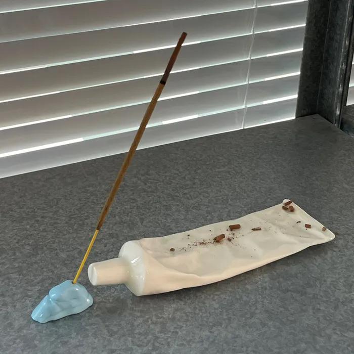 toothpaste incense holder