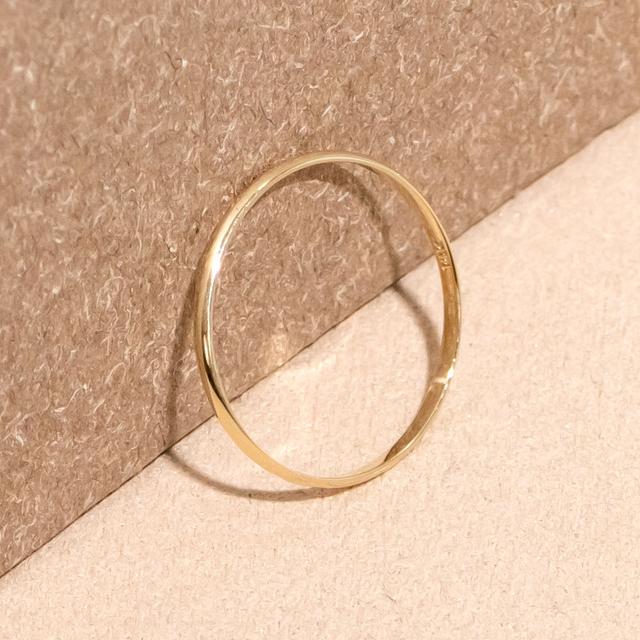 14K 18K 금 반지 레이어드 기본 민자 (1mm) 데일리 각인 우정 실 모모리