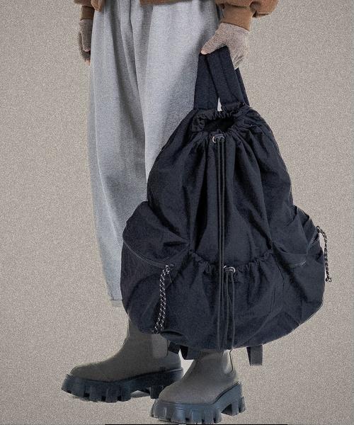 프렌즈손데토이(PRENDS SOIN DE TOI)  드로스트링 나일론 백팩 블랙 - 사이즈 & 후기 | 무신사