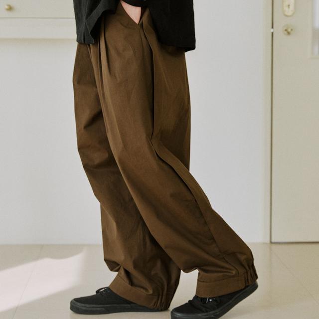 unisex side balloon pants brown [3color]