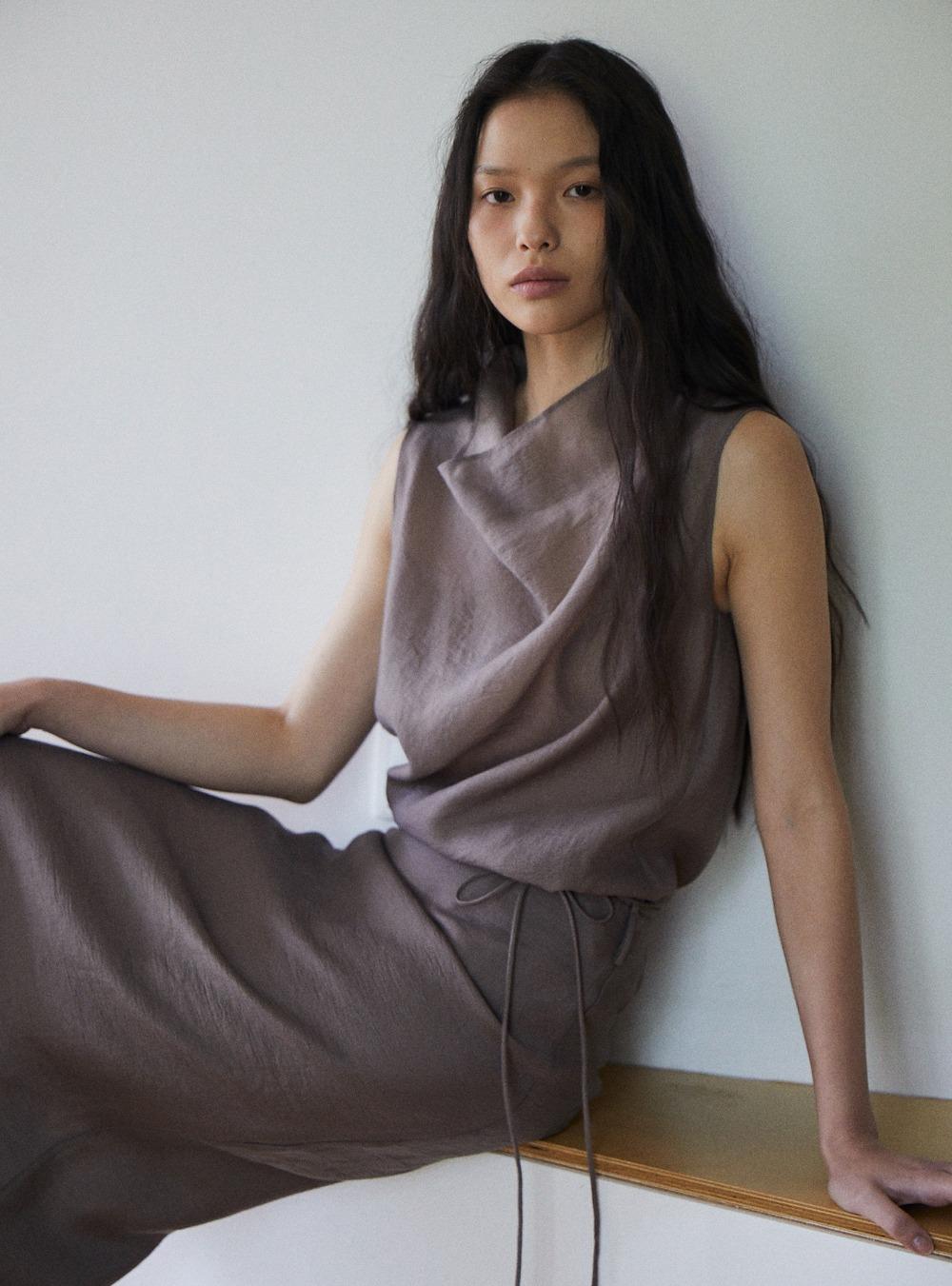 SIERRA DRAPE BLOUSE - BROWN