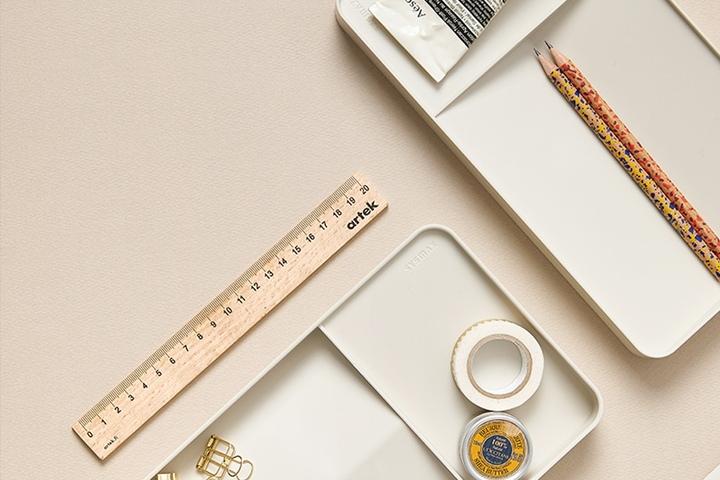 모던 베이지 펜트레이 연필 펜슬 오거나이저 펜접시