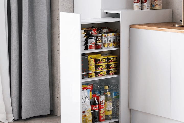 랩소디 핸들리스 슬라이딩 틈새 수납장300