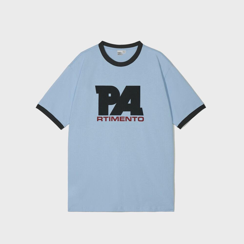 PA Logo Ringer Tee Pastel Blue