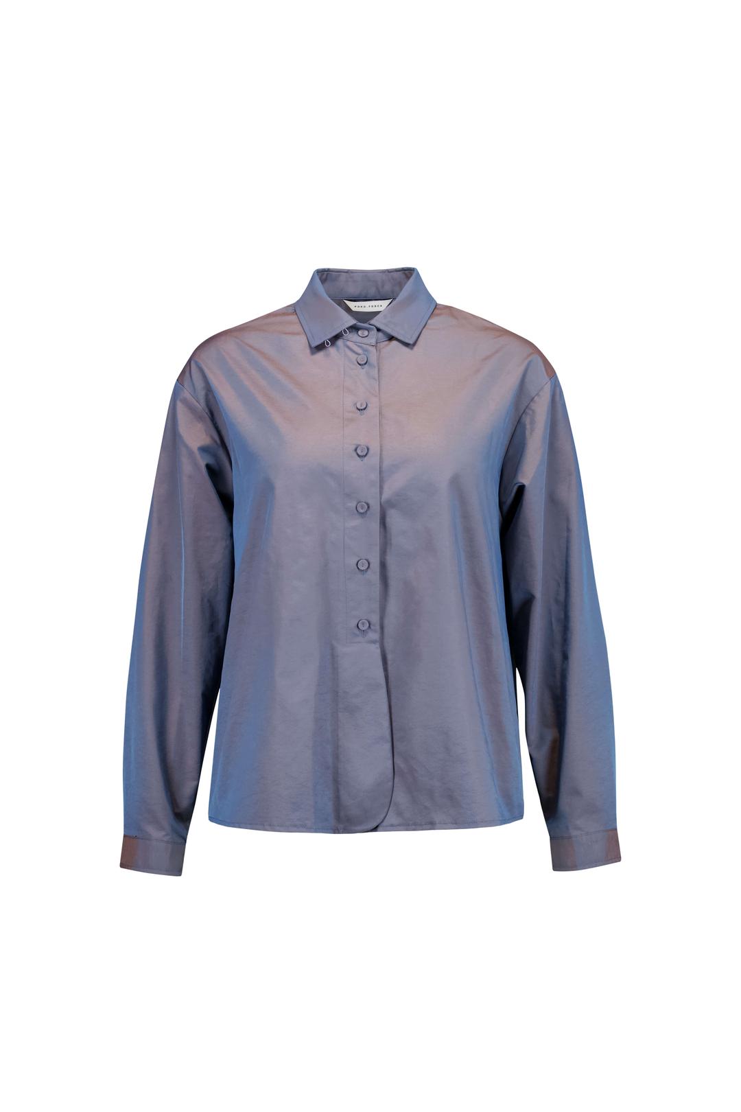 OVAL BUTTON SHIRT (STEEL BLUE)