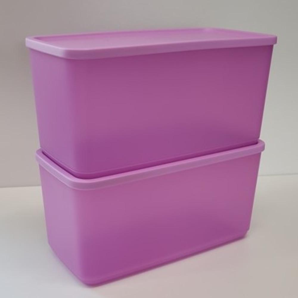 타파웨어 싱싱블록 3.1L 2인조 보라 반찬통 대파 야채 수박 밀폐용기