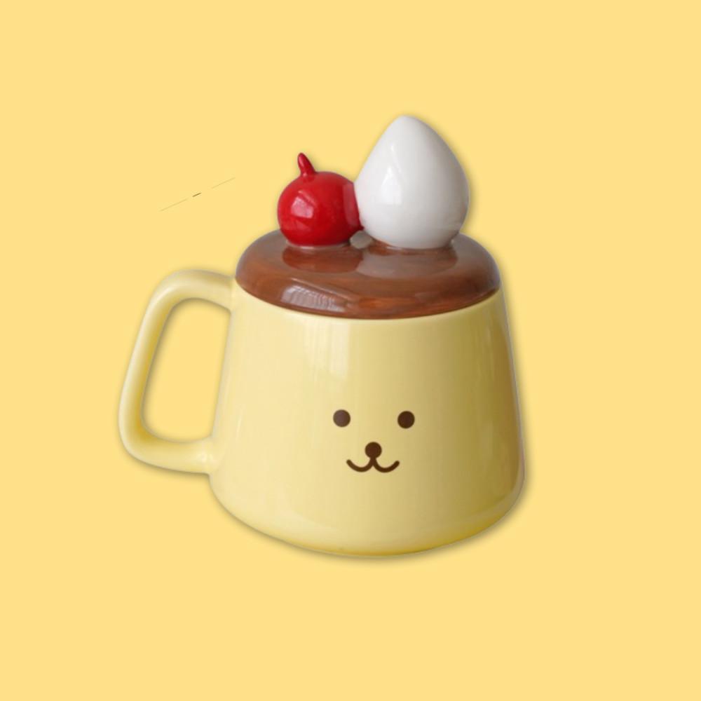 masiondegreen 푸딩 머그 뚜껑 감성 머그컵 물컵 키치한 홈카페 아이템