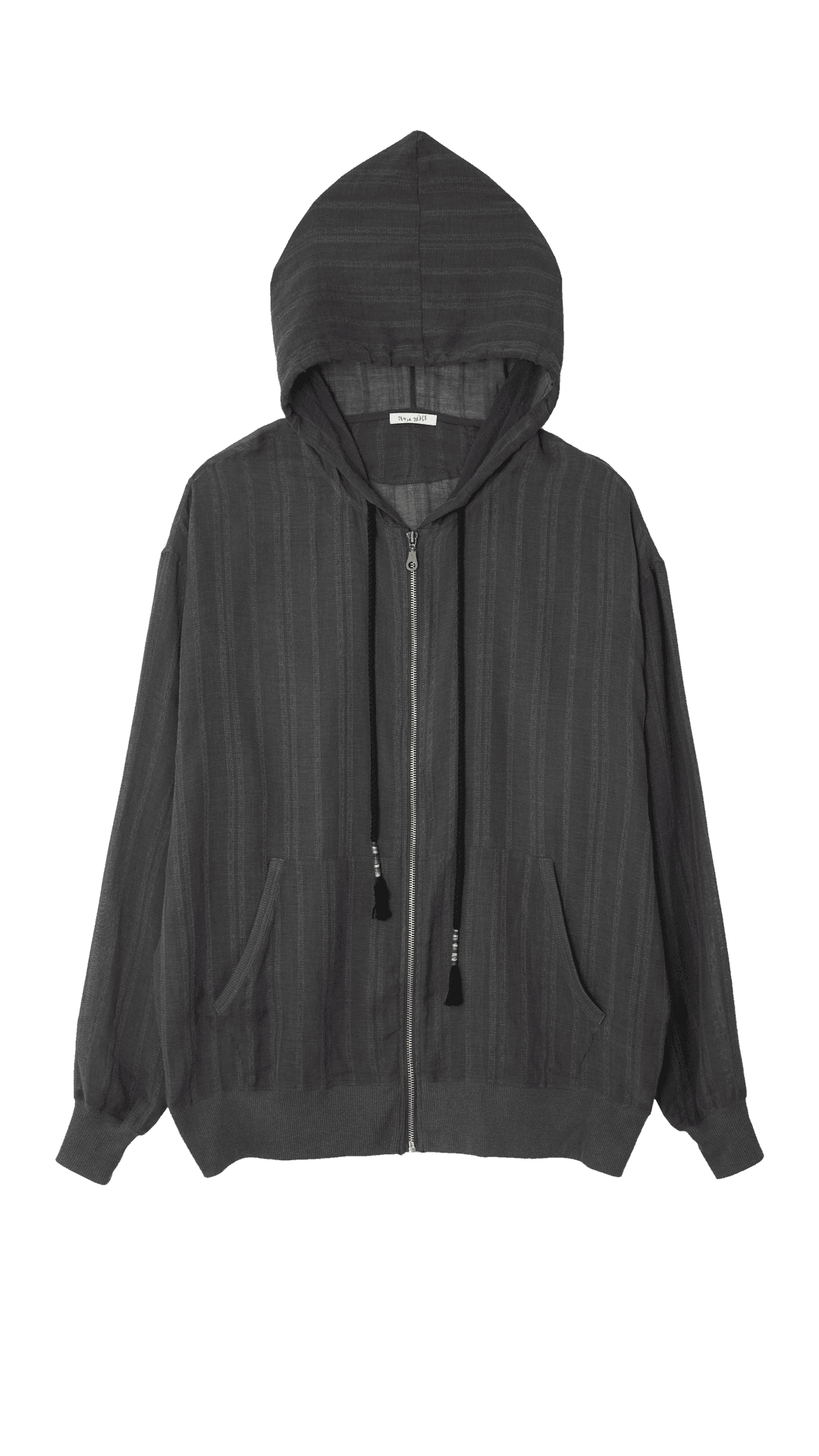 See-through hood zip-up_charcoal(6/12)