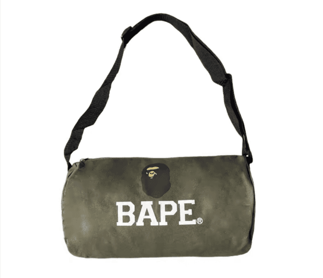 일본잡지부록 베이프 카키 원통백 / 스포츠백