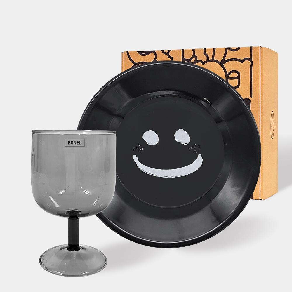 [29CM 단독] 에딩 보넬 스마일크루 선물 세트 (고블렛+플레이트21) GIFT BOX