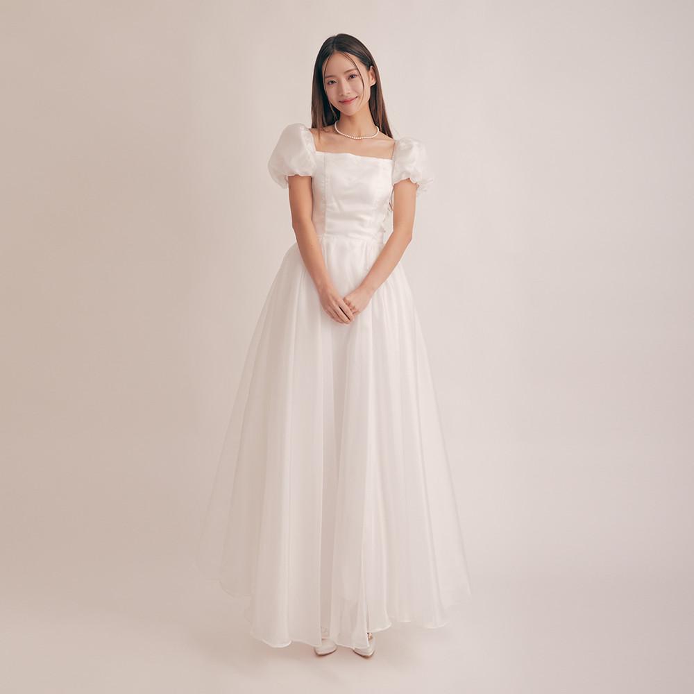 블랑코 오간자 셀프웨딩드레스 2부원피스 피로연드레스 이브닝드레스