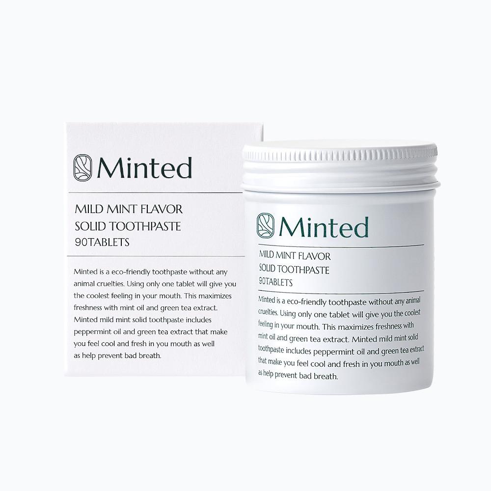 [민티드] 마일드민트 고체치약 기본형 90정(1.5개월분) : 민티드샵