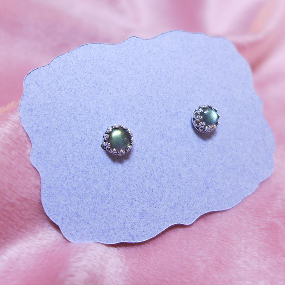 래브라도라이트 앤틱 미니 실버 귀걸이