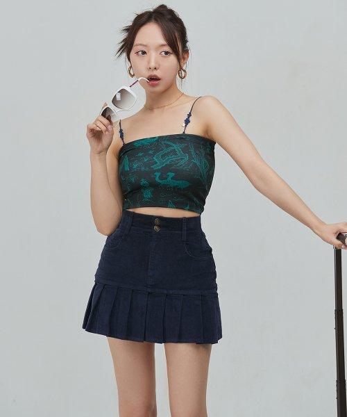 전통 문양 그래픽 튜브탑 [쌍쌍희락도]